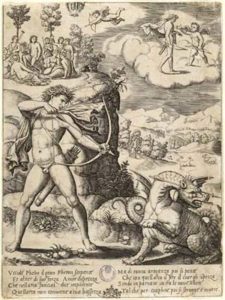 Apollo uccide il serpente Pitone